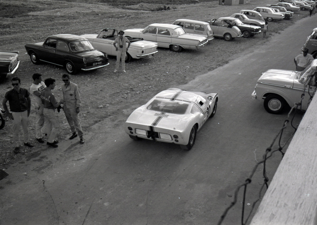 1964 Ford GT40 rear view in paddock — Nassau — 0064-0043
