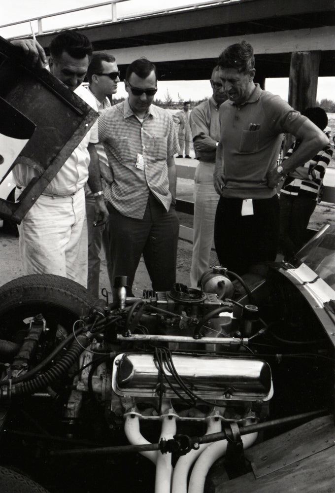 1964 Mechanics beside race car — Nassau — 0064-0046
