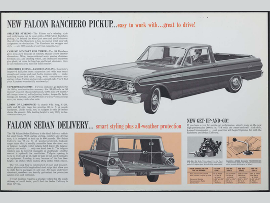 1964 Ford Falcon Ranchero Brochure Page 2 0064-0052 — 18×24 proportions