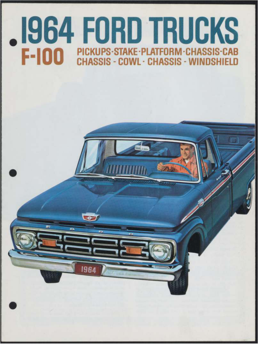 1964 Ford F-100 Brochure Page 1 0064-0058 — 18×24 proportions