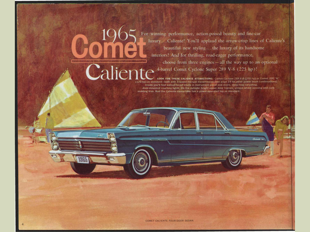 1965 Mercury Comet Brochure Page 4 0065-0003 — 18×24 proportions