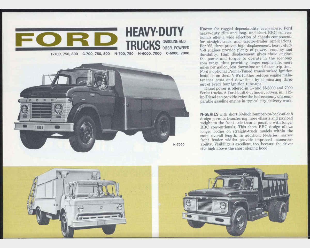 1965 Ford Trucks Full Line Catalog Brochure Page 10 0065-0030 — 16×20 proportions