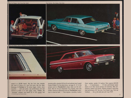 1965 Ford Car Lineup Brochure Page 3 0065-0035 — 18×24 proportions