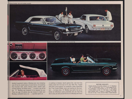 1965 Ford Car Lineup Brochure Page 7 0065-0039 — 18×24 proportions