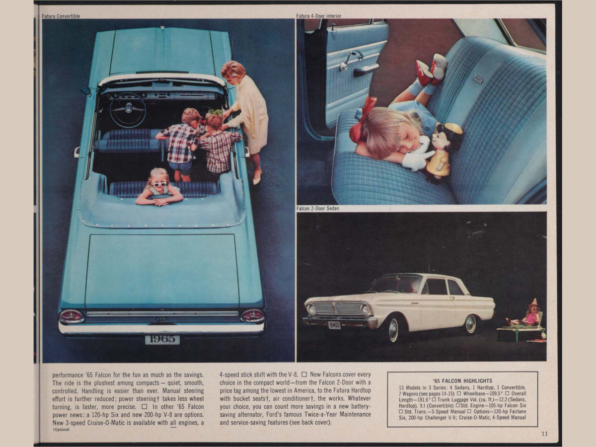 1965 Ford Car Lineup Brochure Page 11 0065-0043 — 18×24 proportions