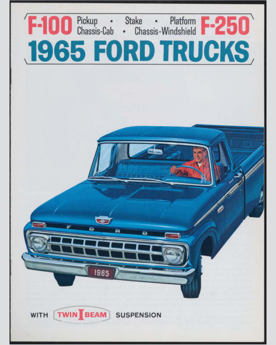 1965 Ford F-100 And F-250 Brochure Page 1 0065-0049 — 16×20 proportions
