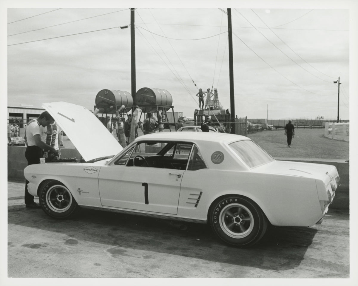 1966 — Ford Mustang Driven by Jerry Titus in the Riverside Trans Am Race, September 1966 — View 1 — Fordimages 0066-0009; source THF700190