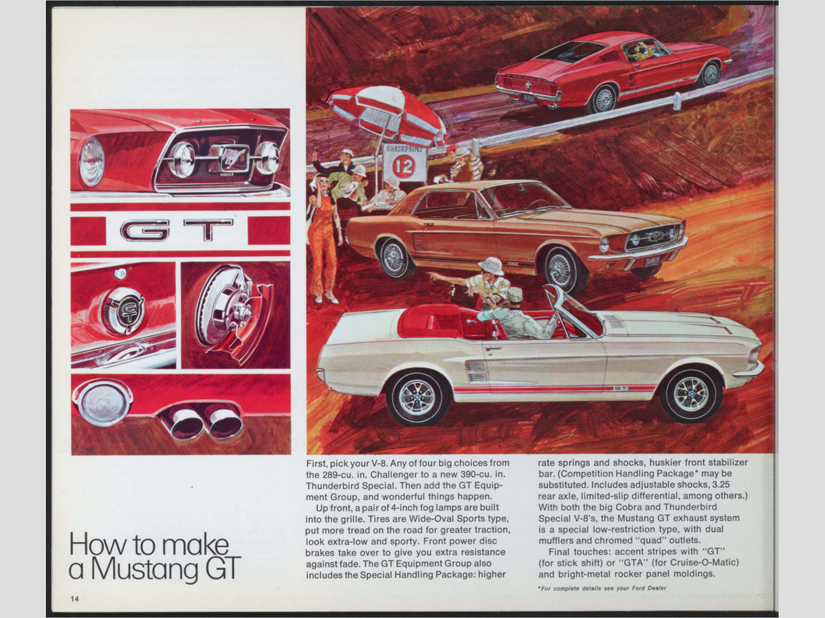 1967 Ford Mustang Brochure Page 14 0067-0001 — 18×24 proportions