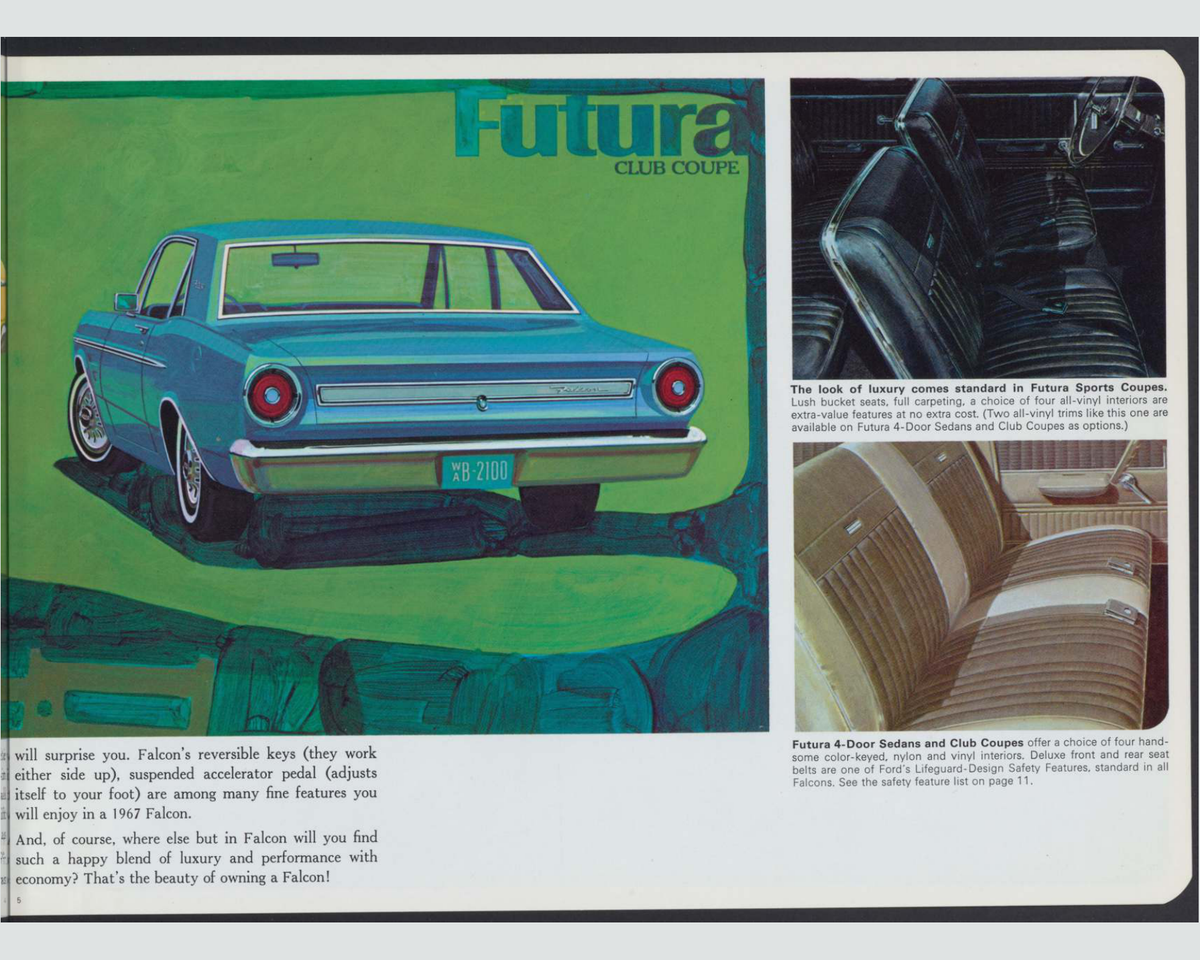 1967 Ford Falcon Brochure Page 5 0067-0004 — 16×20 proportions