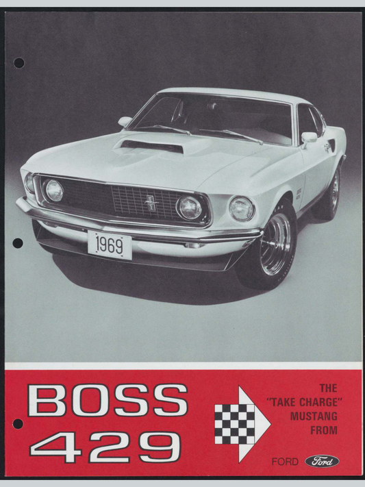 1969 Ford Mustang Boss 429 Brochure Page 1 0069-0000 — 18×24 proportions