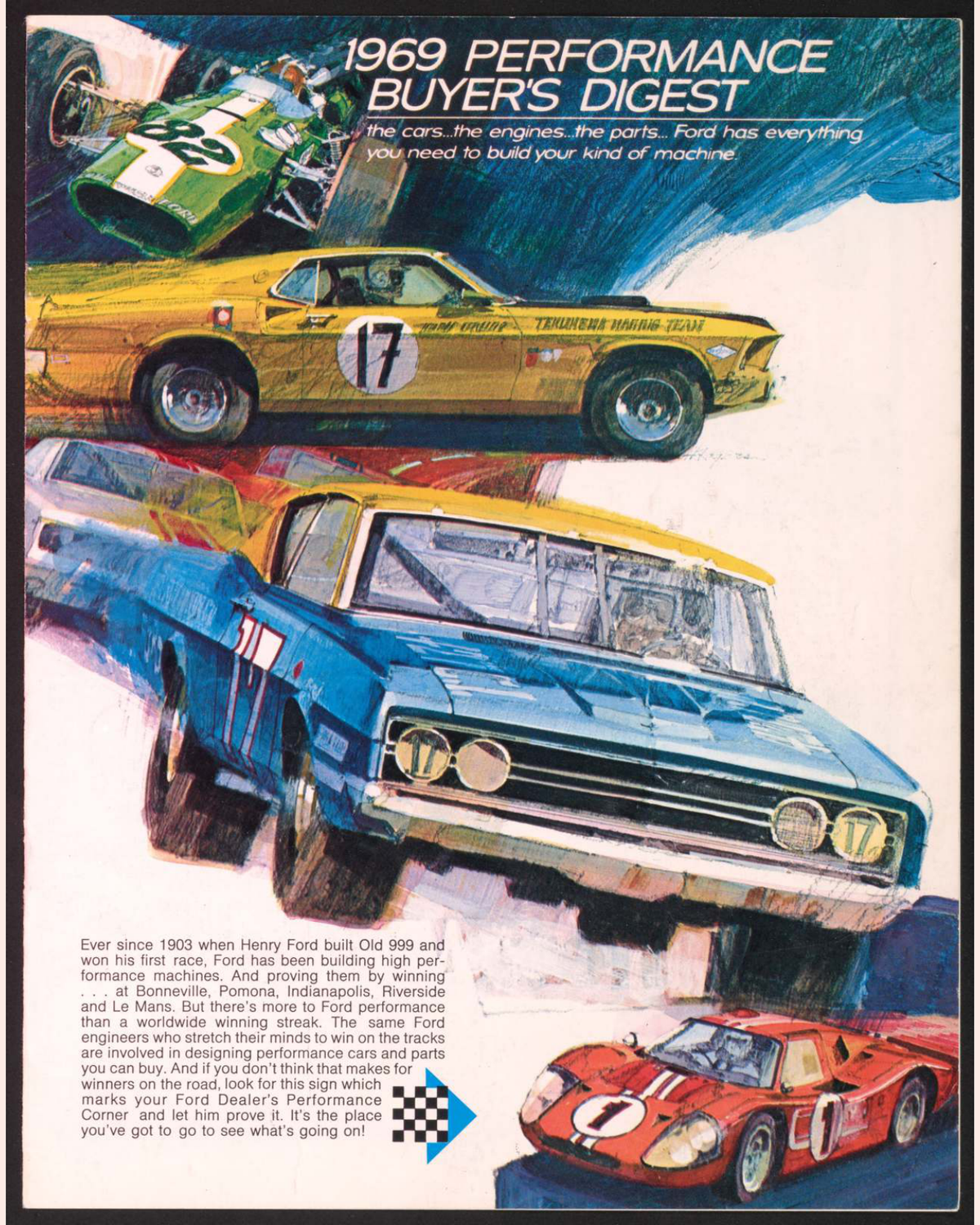 1969 Performance Buyer'S Digest Cobra Torino Mustang Sales Brochure Page 1 0069-0003 — 16×20 proportions