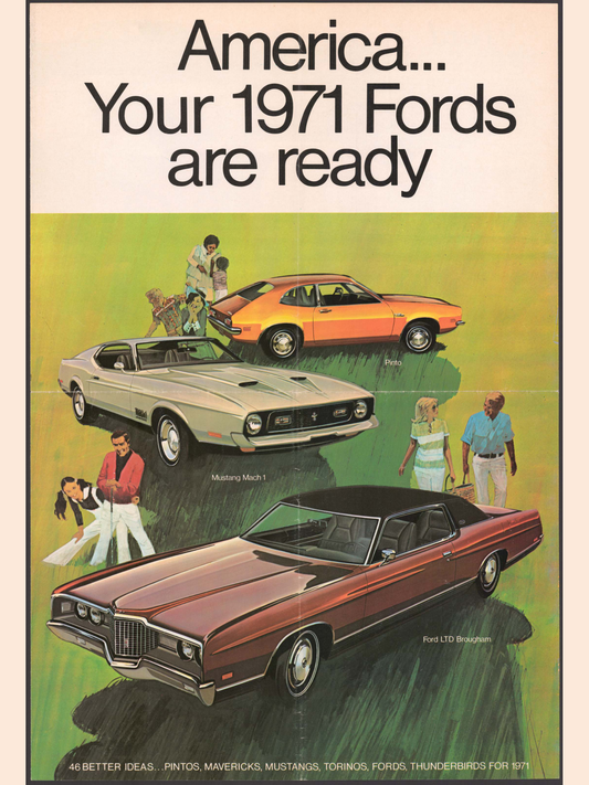 1971 Ford Lineup Brochure Page 1 0071-0000 — 18×24 proportions