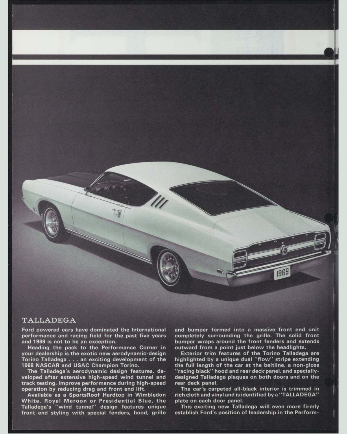 1989 Ford Torino Talladega Brochure Page 2 0089-0001 — 16×20 proportions