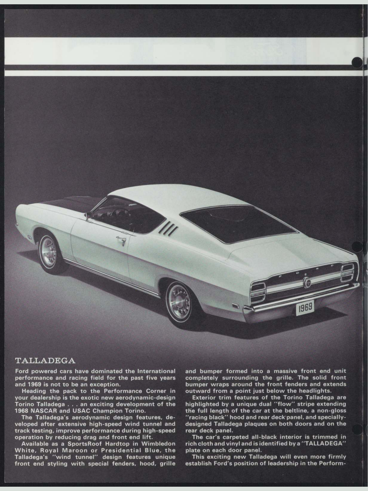 1989 Ford Torino Talladega Brochure Page 2 0089-0001 — 18×24 proportions