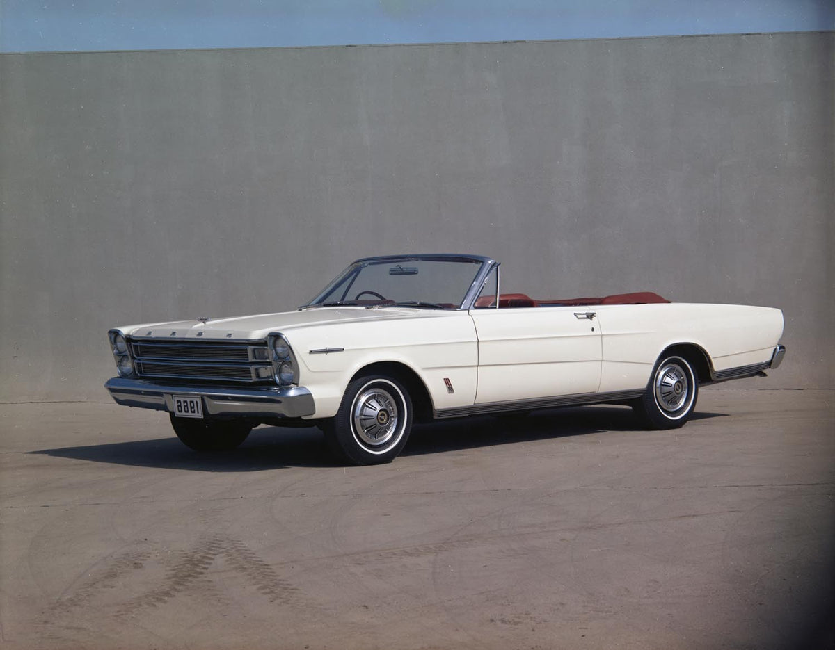 Ford Motor Company archival image documenting image reversed 1966 Ford Galaxie 500XL convertible.