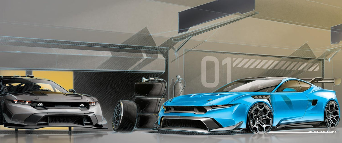 Mustang GT3 and GTD Sketch 0144-1786