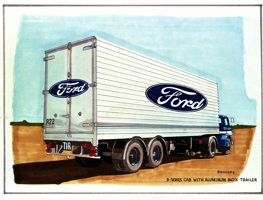 1967 Ford D Series cab with aluminum trailer CN4850-364 0144-2824