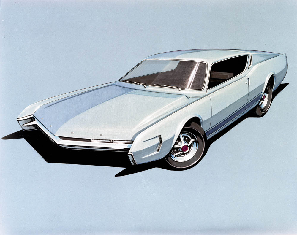 1968 Ford Fairlane concept car rendering CN4901-451 0144-2838