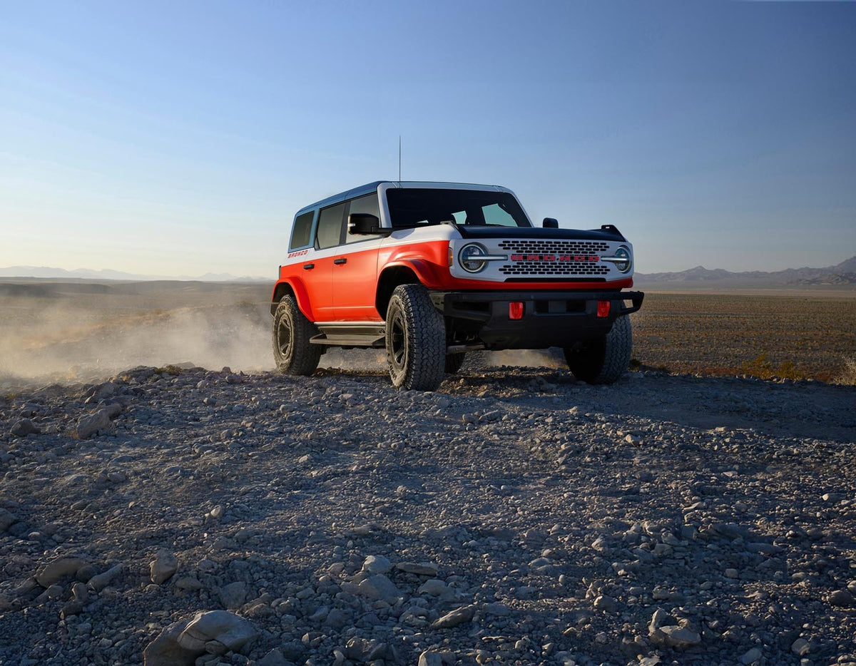 Official Ford Motor Company image of the 2026 Bronco Stroppe Edition, inspired by Ford’s Baja racing heritage.