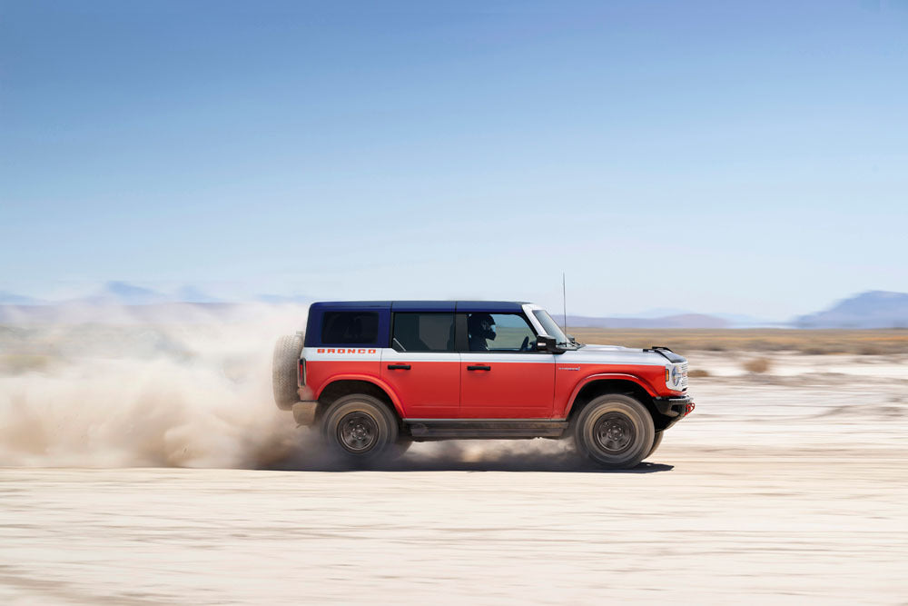 Official Ford Motor Company image of the 2026 Bronco Stroppe Edition, inspired by Ford’s Baja racing heritage.