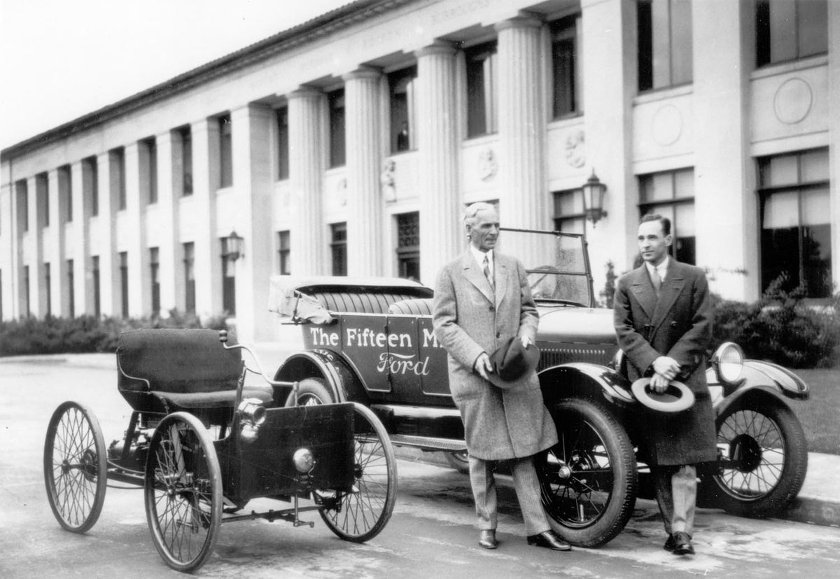 Original archival image documenting Fifteen Millionth Ford Quadricycle 05 26 1927.