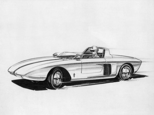 1962 Ford Mustang I styling sketch 0400-8552