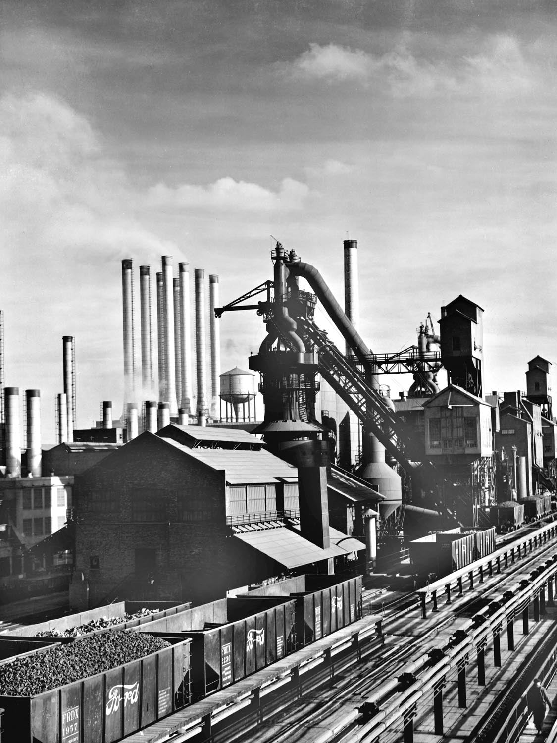 1935 Rouge Blast Furnace and Power House stacks 0400-8865