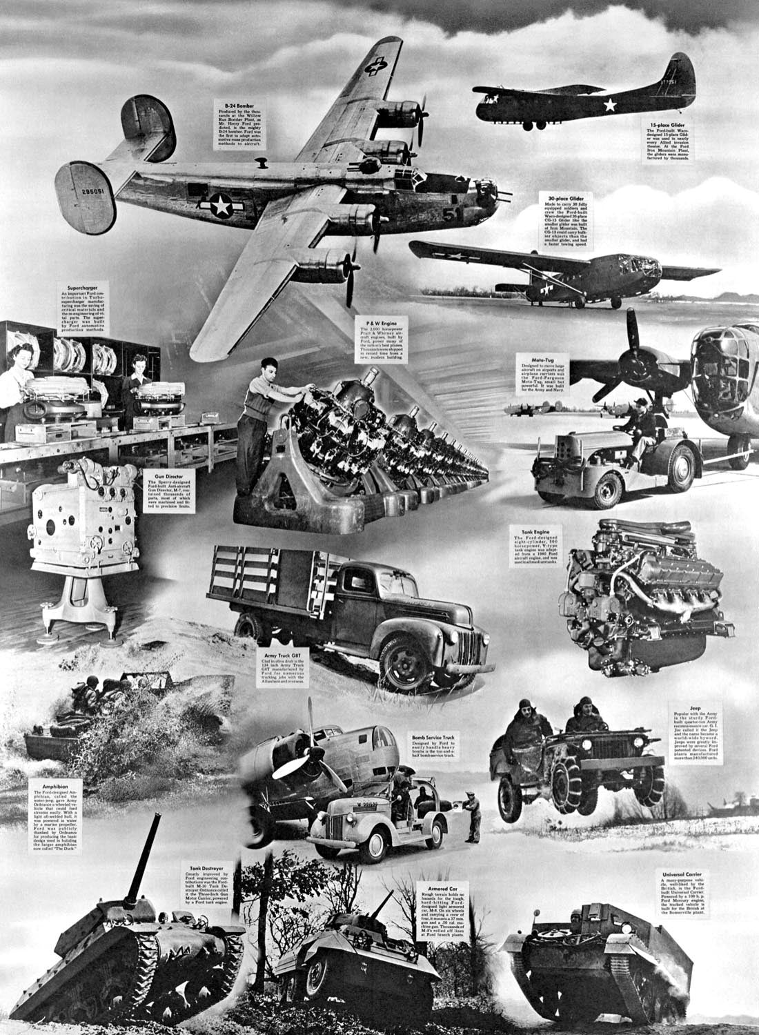 1945 poster Ford manufactured World War II product 0400-9004