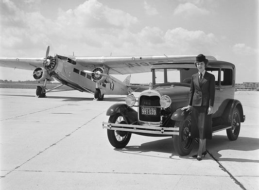 1928 Ford Model A and Tri Motor airplane 0400-9193