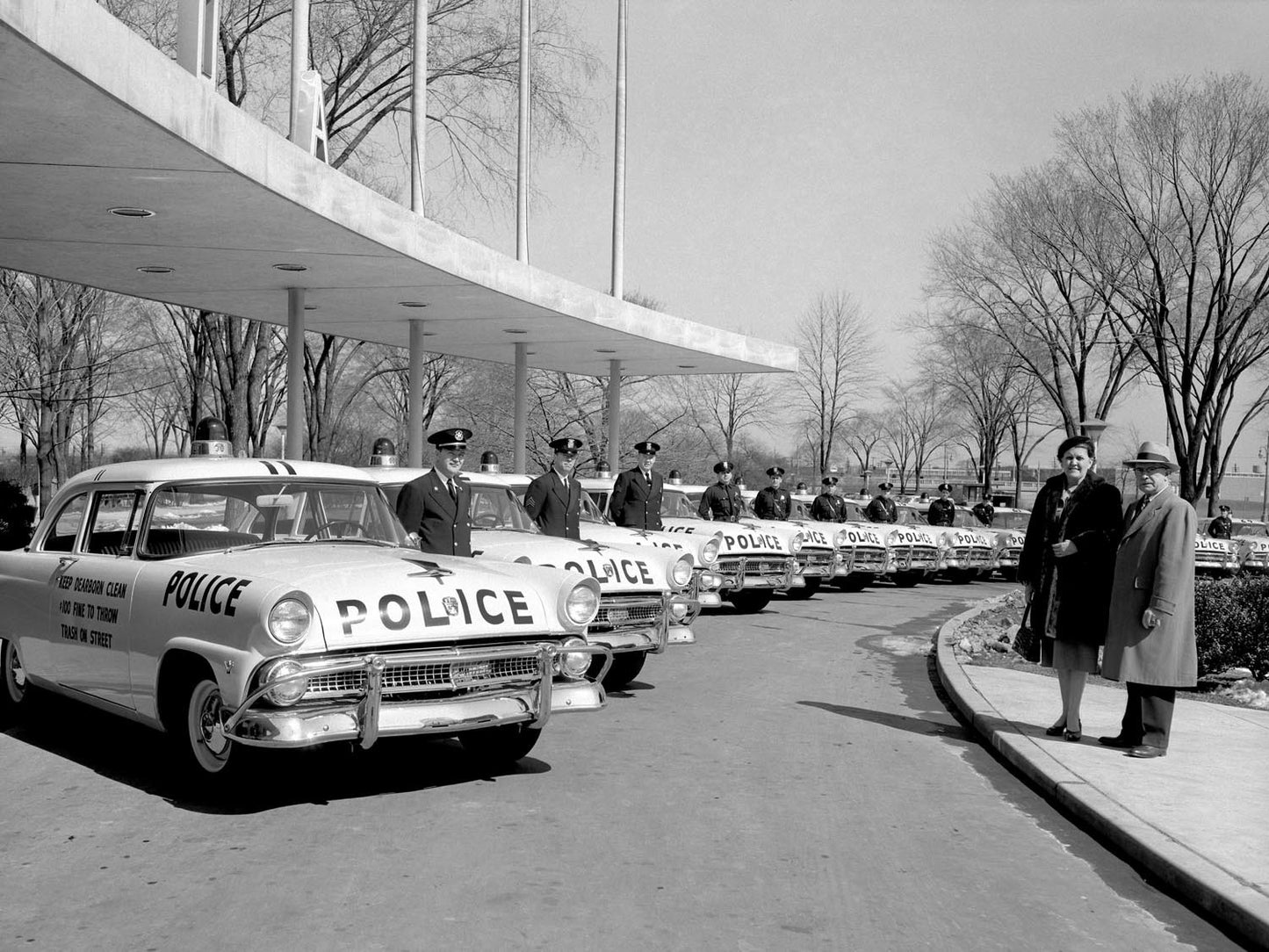 1955 Ford police cars being received by Dearborn M 0400-9267