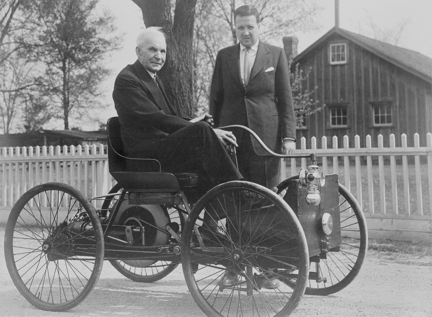 1946 Henry Ford and Henry Ford II with quadricycle 0401-1019