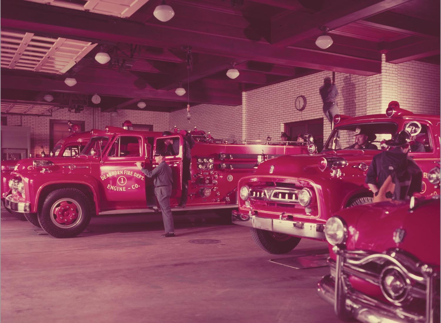 1954 Ford fire trucks in Dearborn Michigan 0401-1245