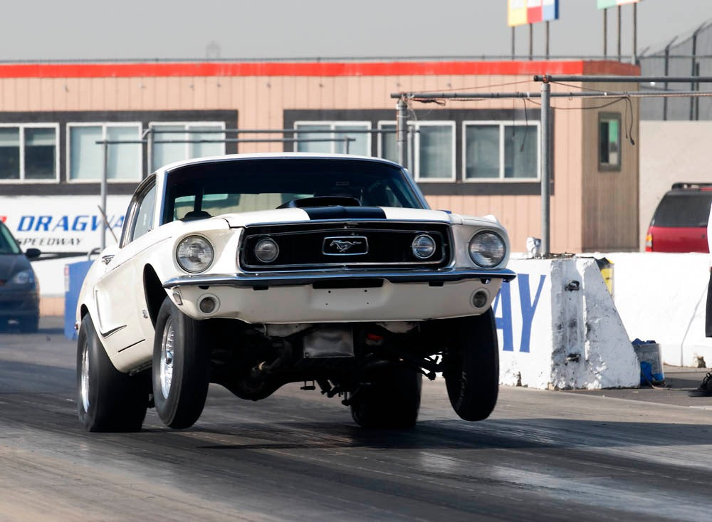 1968 Mustang Cobra Jet launching