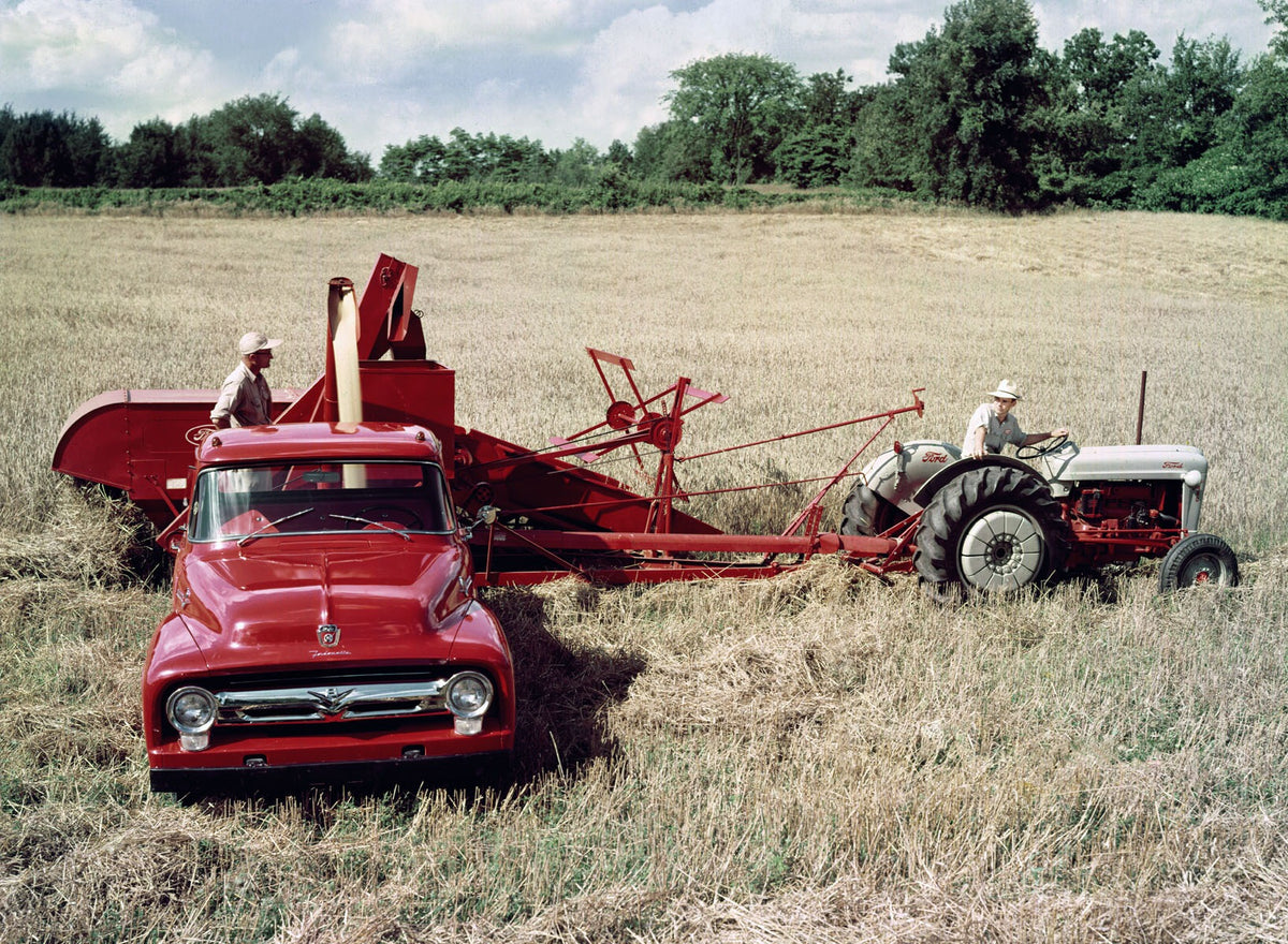1956 Ford F-100 pickup truck tractor and combine