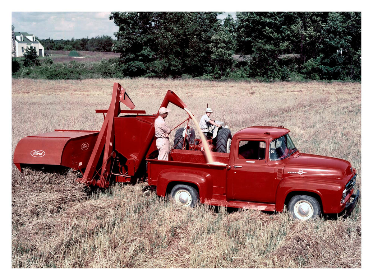 1956 Ford F-100 pickup truck tractor and combine