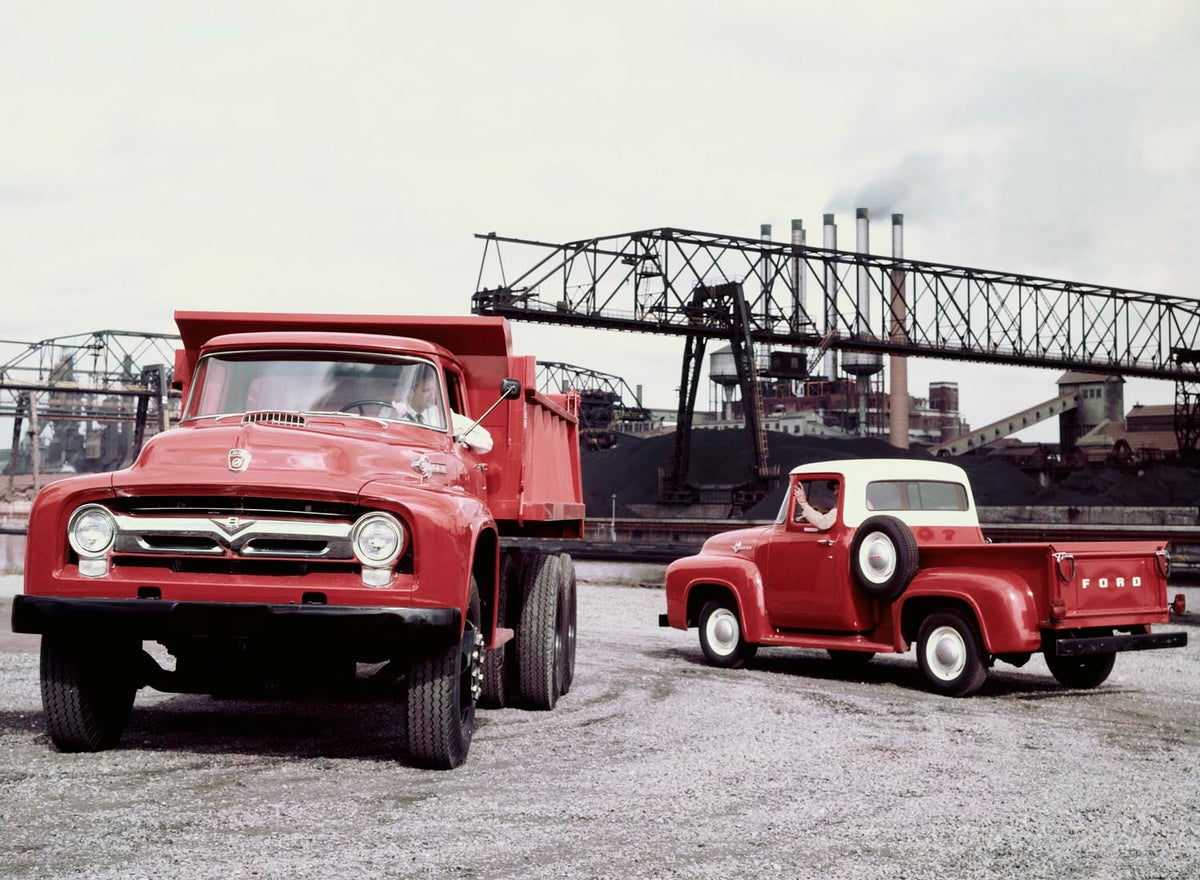 1956 Ford F-750 dump and F 100 pickup trucks 0401-6689