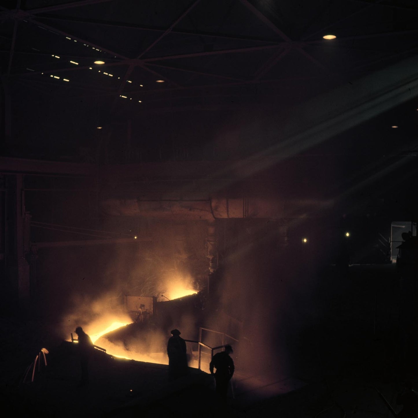 1958 Ford Rouge Complex tapping a blast furnace 0401-7043