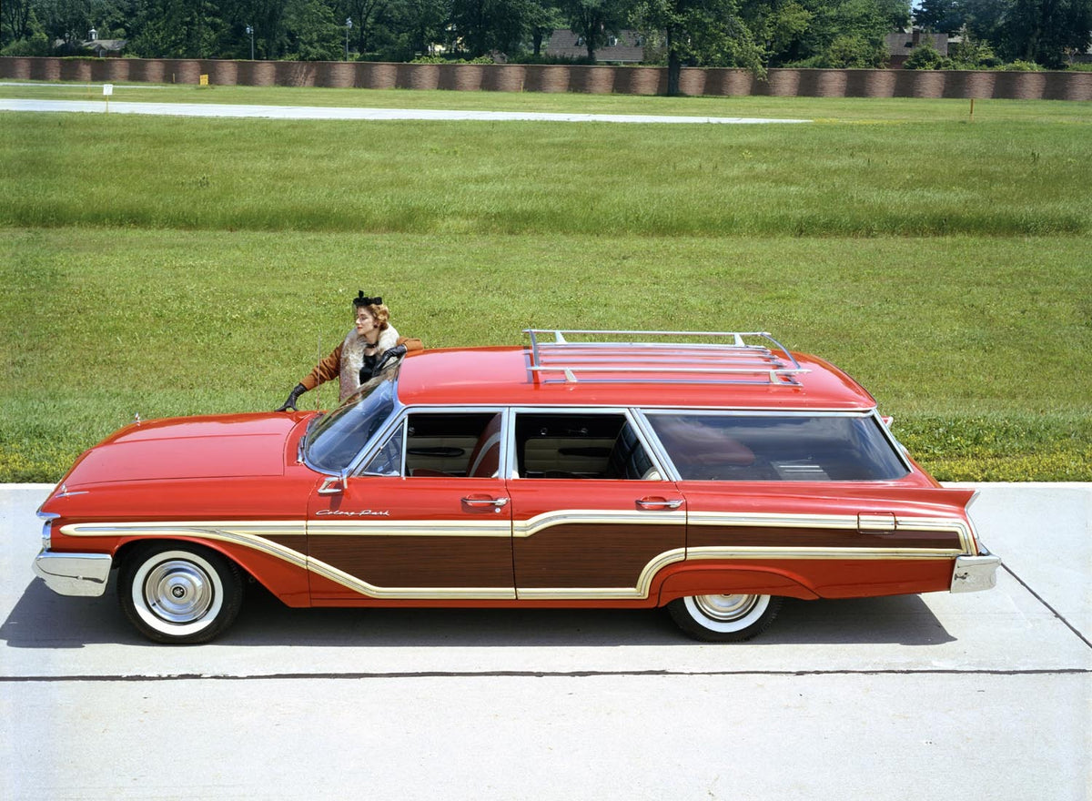 Original archival image documenting 1961 Mercury Colony Park stqtion wagon.