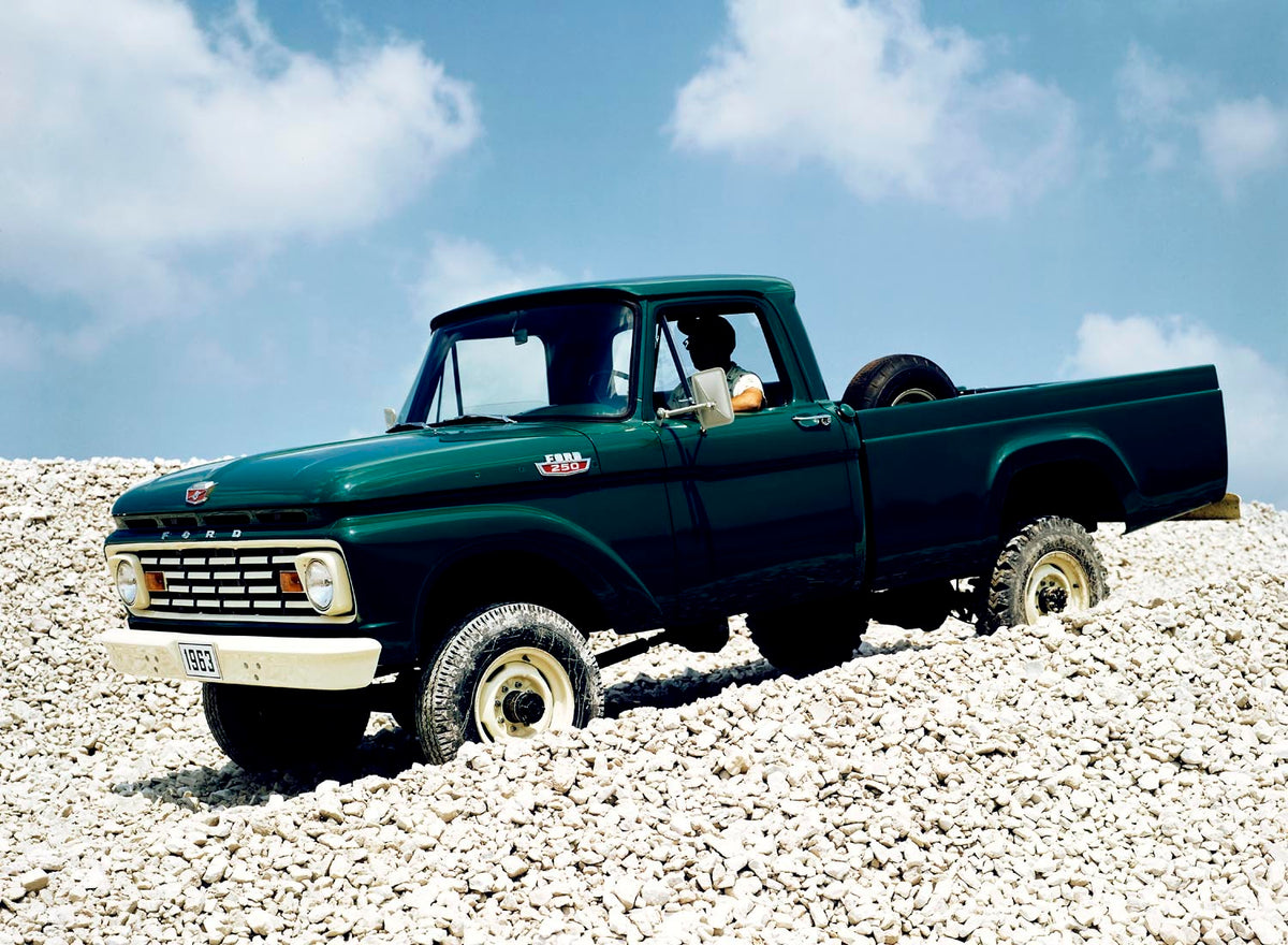 Ford Motor Company archival image documenting 1963 Ford F-250 4x4 pickup truck.