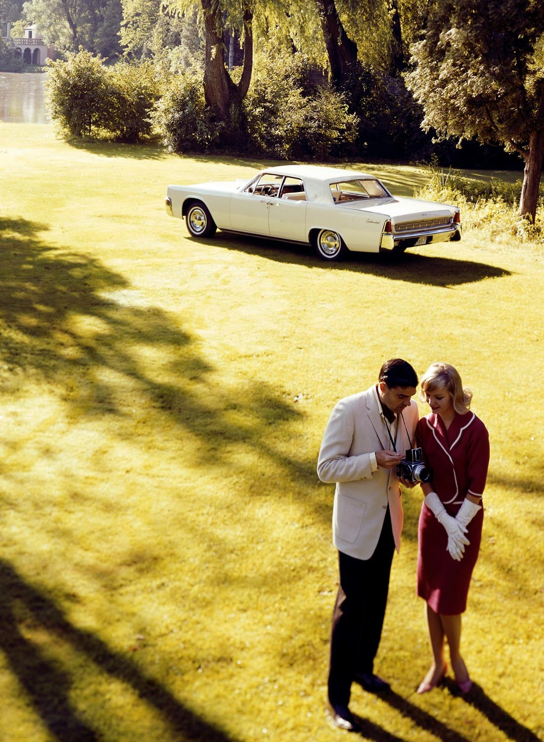 Ford Motor Company archival image documenting 1963 Lincoln Continental four door sedan.