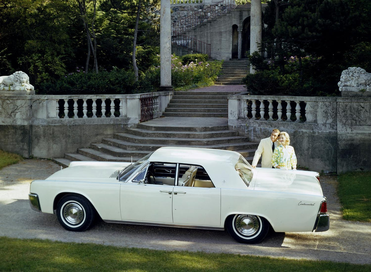 Ford Motor Company archival image documenting 1963 Lincoln Continental four door sedan.