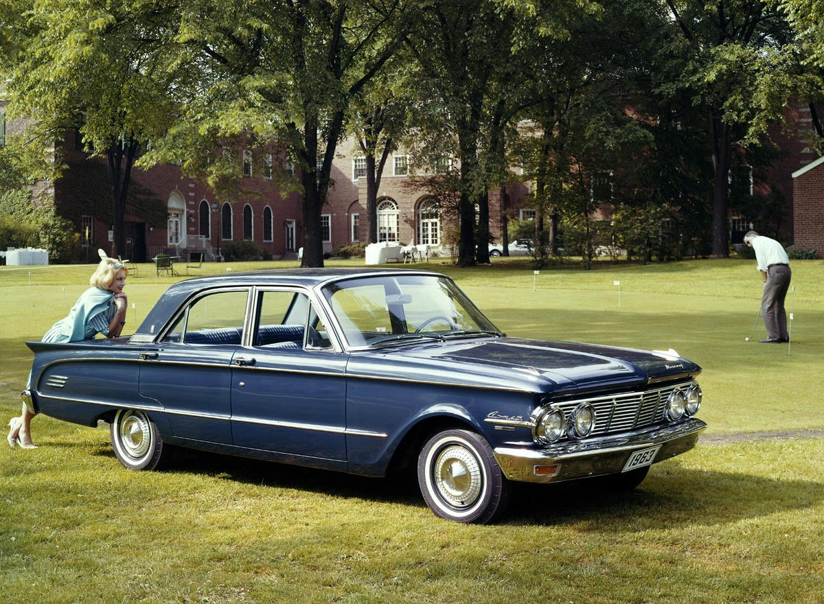 Ford Motor Company archival image documenting 1963 Mercury Comet four door sedan.