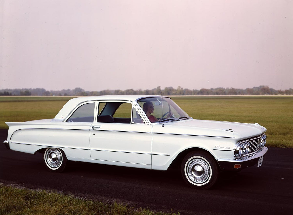 Ford Motor Company archival image documenting 1963 Mercury Comet two door sedan.