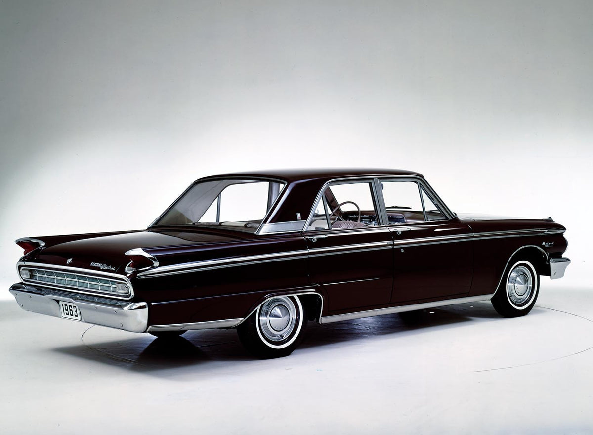 Ford Motor Company archival image documenting 1963 Mercury Meteor four door sedan.