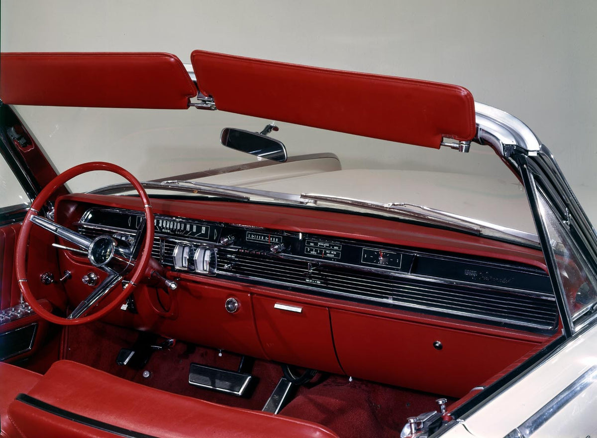 Ford Motor Company archival image documenting 1964 Lincoln Continental convertible instrument.
