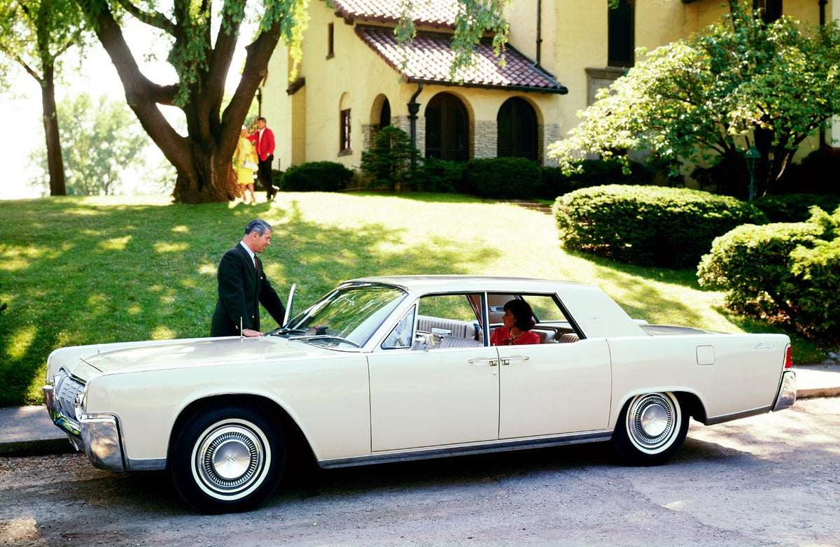 Ford Motor Company archival image documenting 1964 Lincoln Continental four door sedan.