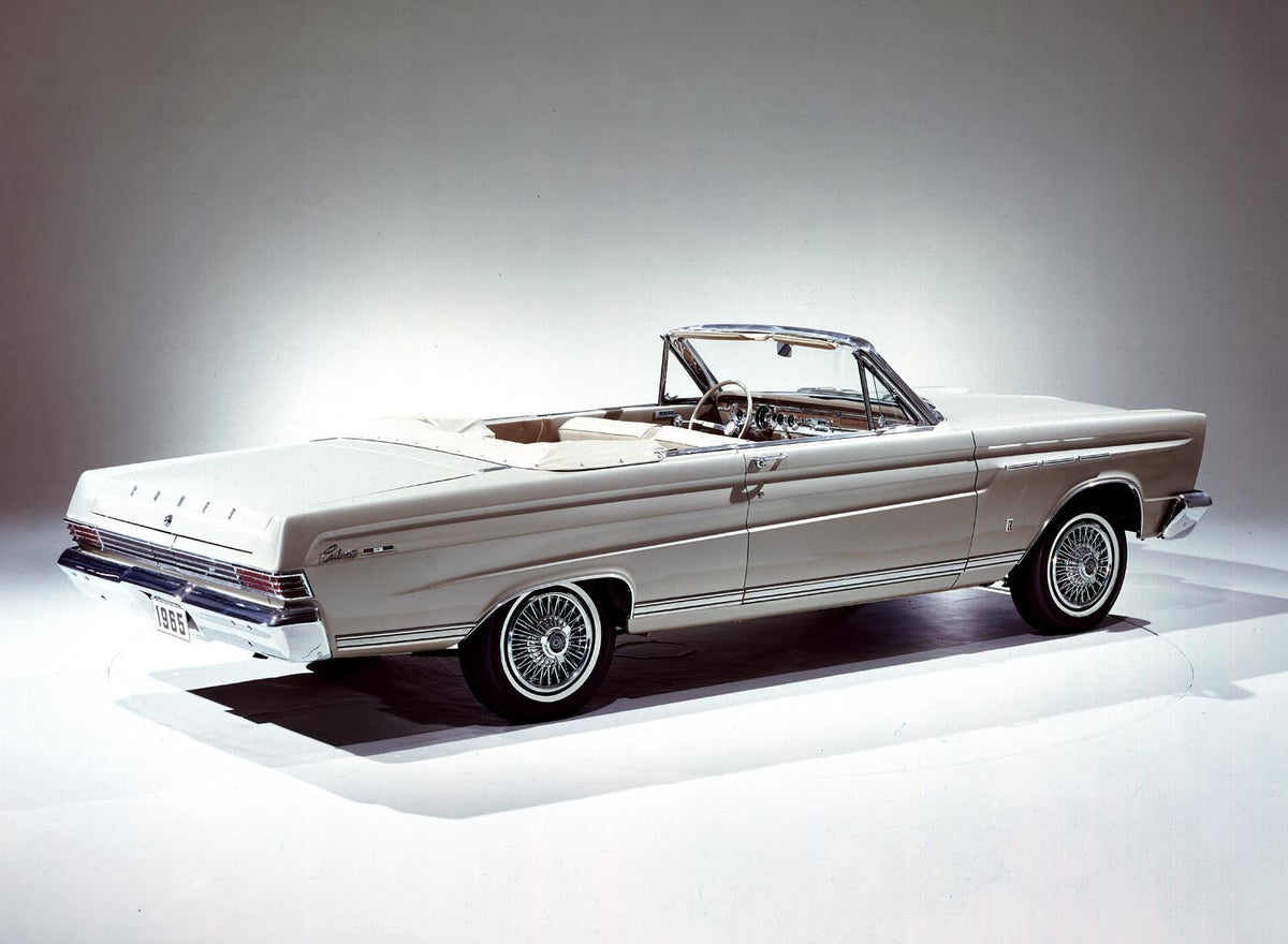 Original archival image documenting 1965 Mercury Comet Caliente convertible.