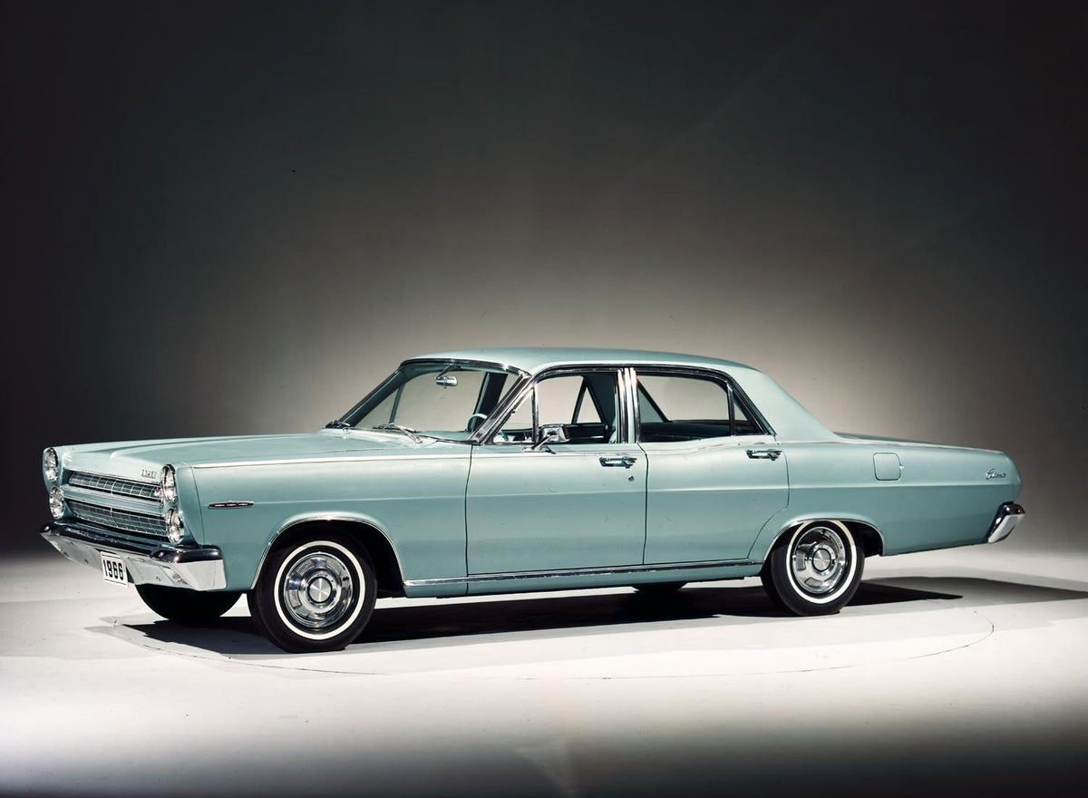 Ford Motor Company archival image documenting 1966 Mercury Comet Caliente four door sedan.