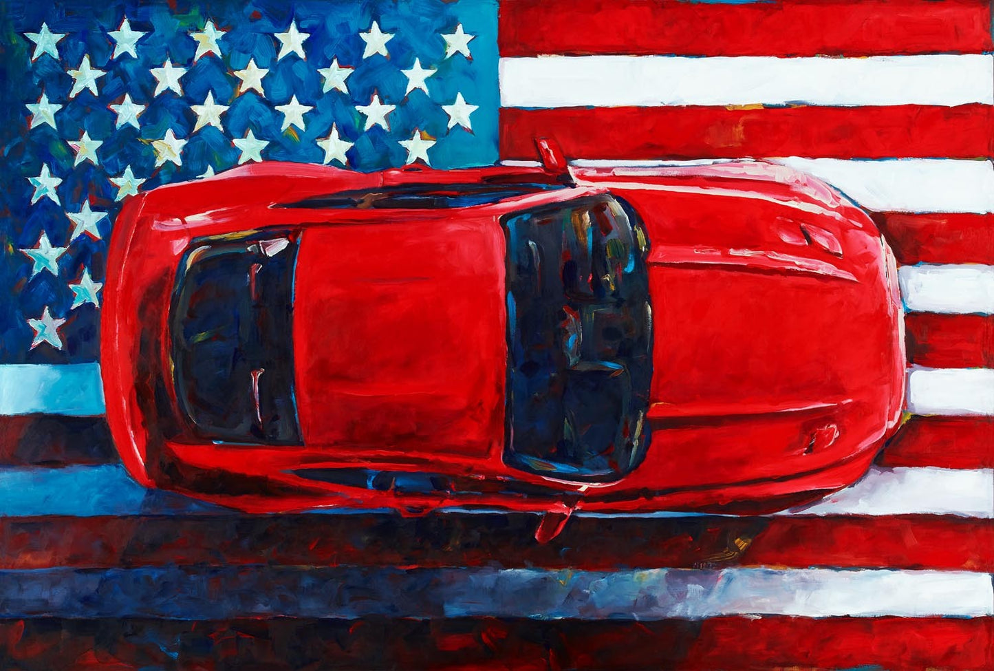 Mustang Flag Art Poster 0404-4557