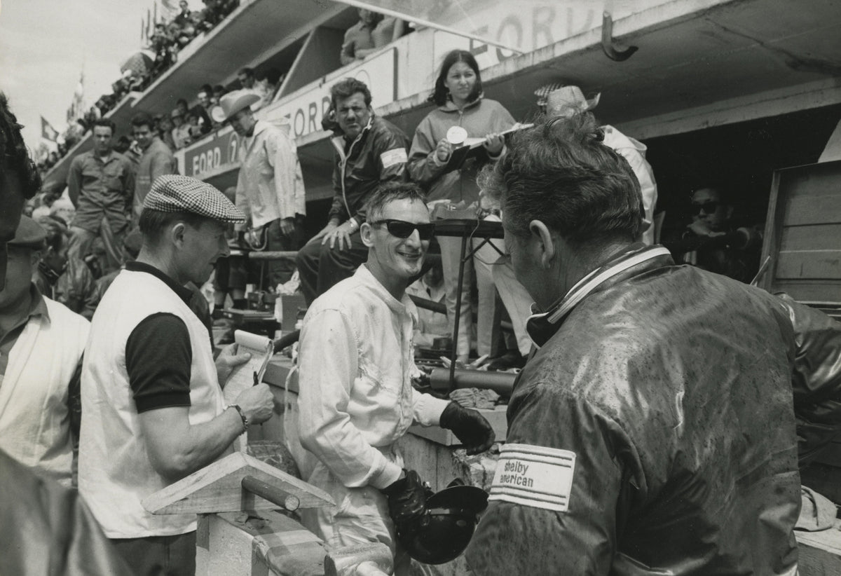 Ken Miles in the Ford pits at the 1966 24 Hours of Le Mans, France — Ford Motor Company photograph THF736112